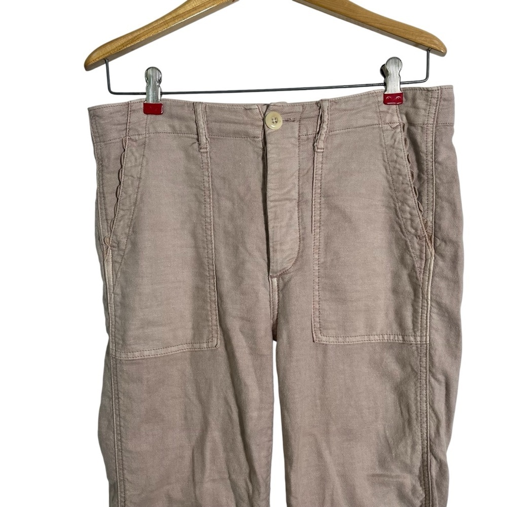 THE GREAT. Ric Rac Scallop Blush Cropped Pants - Picture 6 of 12